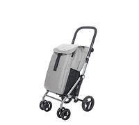 Carlett - Classic Duo Lett 430 | Shopping Cart | Foldable Supermarket Trolley with 4 Rain-Resistant Wheels | Large Capacity | Main Bag 53L | Thermal Bag 10L | Gray Color.