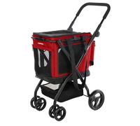 Carlett - Cube P Ruby | 3 in 1 Transport Bags for Tiere | Roulette Transport Bag | Security Frein | Etanche | Compatibility with Kurspaket | Red
