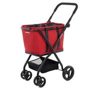CARLETT - Cube S Rouge Rubis | Racing Car with Removable Storage Bag | Shopping Bag that Can Be Converted into a Bag | Removable Wheels 360° | Dynamic Style