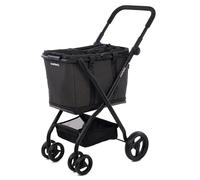 Carlett - Cube S Volcano Noir | Kompakter and More Robust Rennwagen | Abnehmbare Aufbewahrungstasche | Abnehmbare Räder um 360° | Walkable einkaufstasche in a Bag | Urban Design