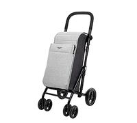 Carlett Lett430 Urban Duo Folding Trolley with Large Capacity, 25 kg, 36L Shopping, 7.5L Thermal Bag and Back Pocket | Ice Grey, 25kg