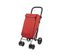 Carlett - Lite Duo Lett430 | Shopping Cart | Foldable Supermarket Trolley | 4 Wheels | Adjustable Handlebar and Safety Brake | Expandable Bag 48L | Thermal Bag 10L | Red