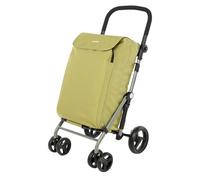 Carlett - Lite Family Lett470 | Shopping Trolley | Folding Trolley for Supermarket | 4 Wheels | Adjustable Handlebar and Safety Brake | Expandable Bag 58L | Thermal Bag 12L | Olive Green