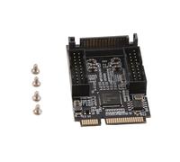 Carlgelrag MINI PCI-E to Dual 19PIN Front 19-Pin 5Gbps Expansion Card 4-Port Adapter D720201 Pickup Port Expansion Card Module, Easy to Use