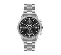 Carlheim Men's Japanese Quartz Analog Watch with Silver and Steel Strap 4008
