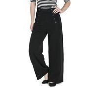 Carlie Swing Wide Leg Black Trousers with Large Front Pockets