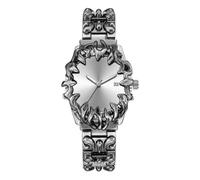 CARLIEN Gothic Claw Watch for Men - Unique Stainless Steel Wristwatch, Luminous Hands, Waterproof Quartz Movement, Futuristic Melting Style, Cool Red & Green Color Options, White, Fashion Unique