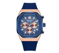 CARLIEN Men's Fashion Sports Outdoor Multifunction Chronograph Octagonal Quartz Watch Silicone Strap Military Luminous Waterproof Calendar Wristwatch, Blue, Fashion, Sport, Luxury