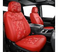 Carlimeki Leather Seat Cover Custom Fit for Chevy Silverado & GMC Sierra 1500 (2019-2026) & 2500HD/3500HD (2020-2026) - Designed for 2nd-Row Seatback - NO Storage Pocket, Front Bucket Seat, Crew Cab