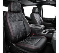 Carlimeki Leather Seat Cover Custom Fit for Chevy Silverado & GMC Sierra 1500 (2019-2026) & 2500HD/3500HD (2020-2026) - Designed for Front Bucket Seat, Crew Cab, 2nd Row with Storage Seatback Pockets
