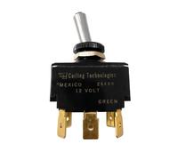 Carling Technologies LT-2561-603-012-XG Illuminated Toggle Switch, DPDT ON-Off-ON, 12V Green, 8 Quick Connect Terminals