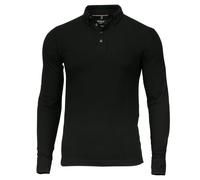Carlington Deluxe Long Sleeve Polo Shirt Nimbus Black 4XL