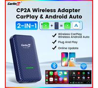 CarlinKit 4.0 2-In-1 Wireless Adapter Wireless Android Auto CarPlay 1 To 2 Smart Car Box Plug &Play OTA Upgrade For CarPlay Cars CarlinKit CP2A