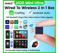 CarlinKit 5.0 Mini Ultra Wireless Adapter Wireless CarPlay Android Auto For OEM Car Plug and Play WiFi Bluetooth Auto Connection Brands Genuine Mini White