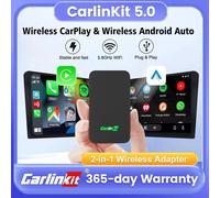 CarlinKit 5.0&Mini5 Pro Wireless CarPlay Android Auto Adapter 2 in 1 CP2A Plus Smart Dongle for Bluetooth 4.2 Spotify Map FOTA Official Warranty CarkinKit MINI 5 Pro
