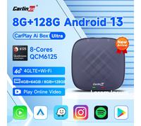 CarlinKit 64G 128G Android 13 CarPlay TV AI Box Ultra QCM6125 8-Cores Wireless CarPlay&Android Auto GPS For YouTube Netflix IPTV 4GB 64GB Android 13.0 EAU