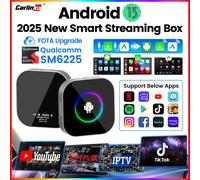 CarlinKit Android 13 Car TV Box Qualcomm SM6225 8-Core Wireless Android Auto & CarPlay Ai Box For IPTV SD Expandable up to 512GB 4GB RAM 64GB ROM R2 EAU Version