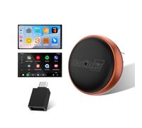Carlinkit Mini Ultra 3 Wireless CarPlay & Android Auto Adapter, Plug & Play | 10s Auto-Connect, Online Upgrade, USB-A/C, Convert OEM Wired to Wireless Dongle, Compatible with Factory Wired Cars, Orange