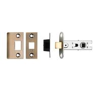 Carlisle Brass 64mm Bolt-Through Tubular Latch with 8mm Follower, Square forends in Antique Brass
