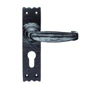 Carlisle Brass Black Antique Slimline V Lever On Euro Lock Backplate (Lf5507Y)