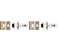 Carlisle Brass BTL30AB/RP 76mm Bolt-Through Tubular Latch with 8mm Follower, Square forends in Antique Brass (Pack of 2)