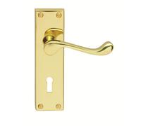 Carlisle Brass Carlisle Contract Victorian Scroll Lever Lock (Prepack) - Polished Brass