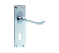Carlisle Brass CBS55 Victorian Door Handle-Scroll, Satin Chrome, 180 x 40mm