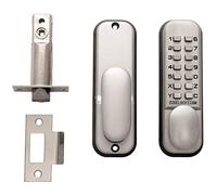 Carlisle Brass CL155SGVCB CODELOCK CL155SG Silver Grey. Function/MORTICE Latch with Dual Backplate