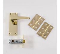 Carlisle Brass Contract Victorian Straight Latch Door Pack - Electro Brassed