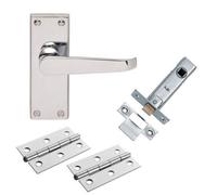 Carlisle Brass Contract Victorian Straight Latch Door Pack - Polished Chrome