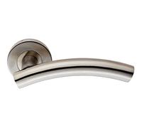 Carlisle Brass Curved 19mm Dia. Lever on Concealed Fix Sprung Round Rose in Satin Stainless Steel, Silver, 17.2 x 15.6 x 5.6 cm