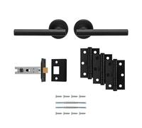 Carlisle Brass Faro Ulitmate Door Pack - Includes Pair of Handles, 3 Hinges and a 3" Latch in Matt Black