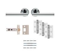 Carlisle Brass Faro Ulitmate Door Pack - Includes Pair of Handles, 3 Hinges and a 3" Latch in Polished Chrome