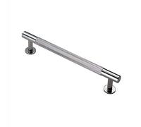 Carlisle Brass FTD700 Knurled Cupboard Pull Handle, Polished Chrome, 160mm