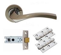 Carlisle Brass GK008SNCP/INTB Handles, Hinges & Latch Pack, Satin Nickel/Polished Chrome