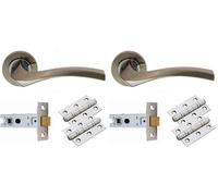 Carlisle Brass GK008SNCP/INTB Handles, Hinges & Latch Pack, Satin Nickel/Polished Chrome (Pack of 2)