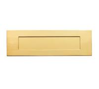Carlisle Brass Grade 316 Stainless Steel Letter Plate with Fixings,PVD Gold, 257mm x 80mm, Spring-Loaded Flap, 10-Year Guarantee, SWE1036S/PVD
