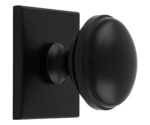 Carlisle Brass Harmonise Warwick Cupboard Knob on Square Backplate (Matt Black)
