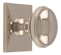 Carlisle Brass Harmonise Warwick Cupboard Knob on Square Backplate (Polished Nickel)