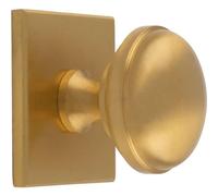 Carlisle Brass Harmonise Warwick Cupboard Knob on Square Backplate (Satin Brass)