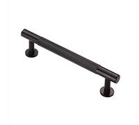 Carlisle Brass Knurled Pull Handle - 128mm Antique Brass Cupboard & Drawer Handle - Matt Black