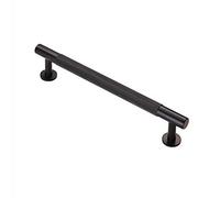 Carlisle Brass Knurled Pull Handle - 160mm Antique Brass Cupboard & Drawer Handle - Matt Black
