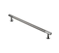 Carlisle Brass Knurled Pull Handle - 224mm Antique Brass Cupboard & Drawer Handle - Matt Black
