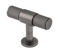 Carlisle Brass Knurled T-Bar Cabinet Knob Pull, 50mm (Anthracite)