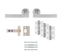 Carlisle Brass Lagos Ulitmate Door Pack - Includes Pair of Handles, 3 Hinges and a 3" Latch in Polished Chrome
