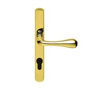 Carlisle Brass Manital Polished Brass Astro Lever On Euro Lock Narrowplate 92mm C/c (Aq1Np92)