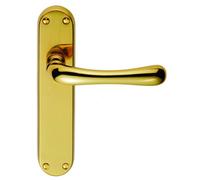 Carlisle Brass Manital Polished Brass Ibra Lever On Latch Backplate (El12)