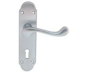 Carlisle Brass Oakley DL168 Lever Lock Door Handles (Pair) Satin Chrome Victorian Scroll Handle 10 Year Mechanical Warranty Fire Door Rated Easy Clean Laquered Finish 170x42mm Requires Mortice Lock