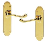 Carlisle Brass - Oakley Scroll Door Handles Lever Latch Set for Interior Doors 170x42mm Plate (Polished Brass)