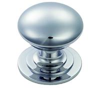 Carlisle Brass Premium Quality Solid Victorian Cabinet Cupboard Door Knob - Polished Chrome (32mm dia (1.25"))